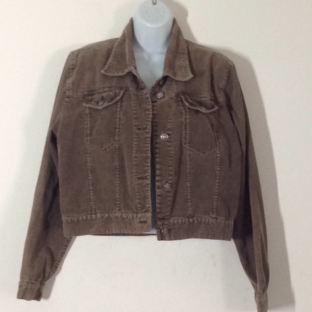 Abruzzi Corduroy Crop Brown Wash Jacket